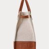 Genți tote mari Devyn din pânză Ralph Lauren pentru femei Vanilla/Lauren Tan Genți tote mari Devyn din pânză Ralph Lauren pentru femei Vanilla/Lauren Tan