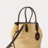 Genți tote medii Bellport cu paie, cu finisaje din piele Ralph Lauren, natural pentru femei