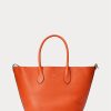 Genți tote medii Bellport din piele reversabilă Ralph Lauren Portocaliu apus de soare