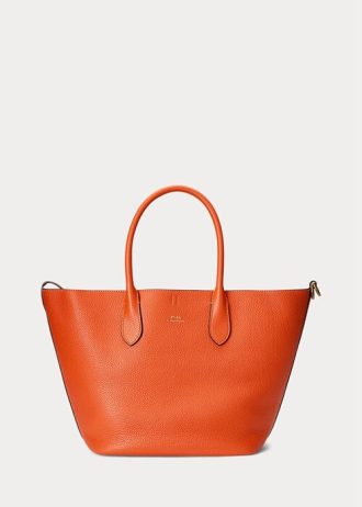 Genți tote medii Bellport din piele reversabilă Ralph Lauren Portocaliu apus de soare