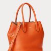 Genți tote medii Bellport din piele reversabilă Ralph Lauren Portocaliu apus de soare