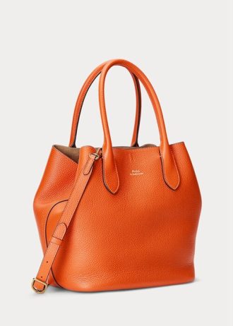 Genți tote medii Bellport din piele reversabilă Ralph Lauren Portocaliu apus de soare