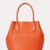 Genți tote medii Bellport din piele reversabilă Ralph Lauren Portocaliu apus de soare