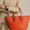 Genți tote medii Bellport din piele reversabilă Ralph Lauren Portocaliu apus de soare