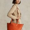 Genți tote medii Bellport din piele reversabilă Ralph Lauren Portocaliu apus de soare