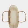 Genți tote medii Collins din pânză acoperită Ralph Lauren Light Camel pentru femei