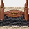 Genți tote medii Daphney din paie cu dungi Ralph Lauren, natural/negru/Lauren Tan