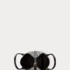 Genți tote mini Bellport Houndstooth Ralph Lauren pentru femei, negre/albe