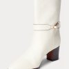 Ghete crem Ralph Lauren Polo ID din piele de vițel ceară Ghete crem Ralph Lauren Polo ID din piele de vițel ceară