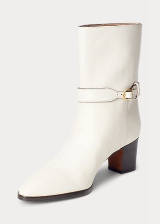 Ghete crem Ralph Lauren Polo ID din piele de vițel ceară Ghete crem Ralph Lauren Polo ID din piele de vițel ceară