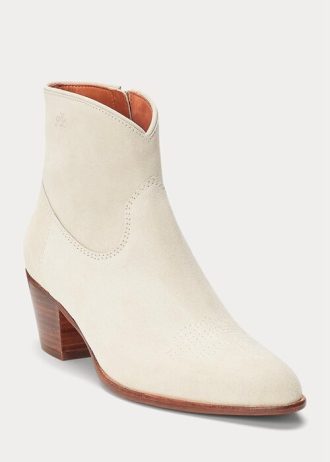 Ghete de damă Ralph Lauren Lucille din piele de vițel și piele de căprioară Ghete de damă Ralph Lauren Lucille din piele de vițel și piele de căprioară