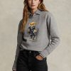 Gri închis pentru femei Ralph Lauren Polo Bear Fleece Crewneck Hanorac Gri închis pentru femei Ralph Lauren Polo Bear Fleece Crewneck Hanorac