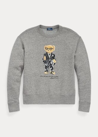 Gri închis pentru femei Ralph Lauren Polo Bear Fleece Crewneck Hanorac