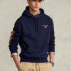 Hanocă cu capotă pentru bărbați Ralph Lauren Polo Sport Fleece bleumarin