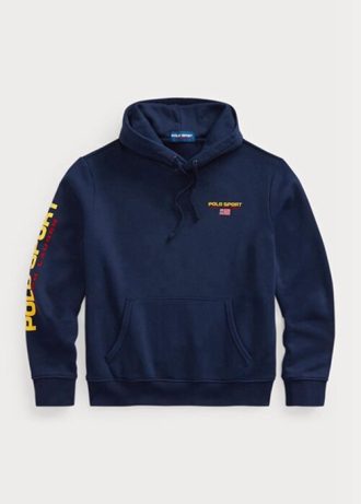Hanocă cu capotă pentru bărbați Ralph Lauren Polo Sport Fleece bleumarin
