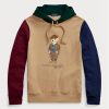 Hanocă cu glugă din lână color-blocate Ralph Lauren Polo Bear pentru bărbați