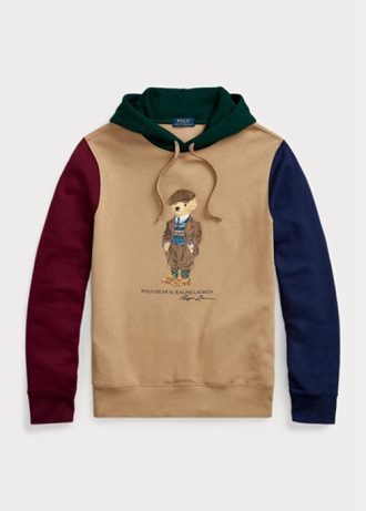 Hanocă cu glugă din lână color-blocate Ralph Lauren Polo Bear pentru bărbați