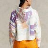 Hanorac alb din lână pentru femei Ralph Lauren Logo Graphic Oversize Hanorac alb din lână pentru femei Ralph Lauren Logo Graphic Oversize