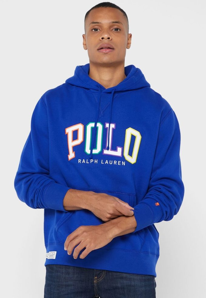 Hanorac albastru cu logo Ralph Lauren pentru bărbați
