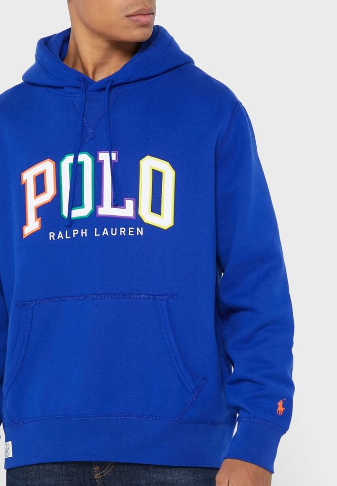 Hanorac albastru cu logo Ralph Lauren pentru bărbați