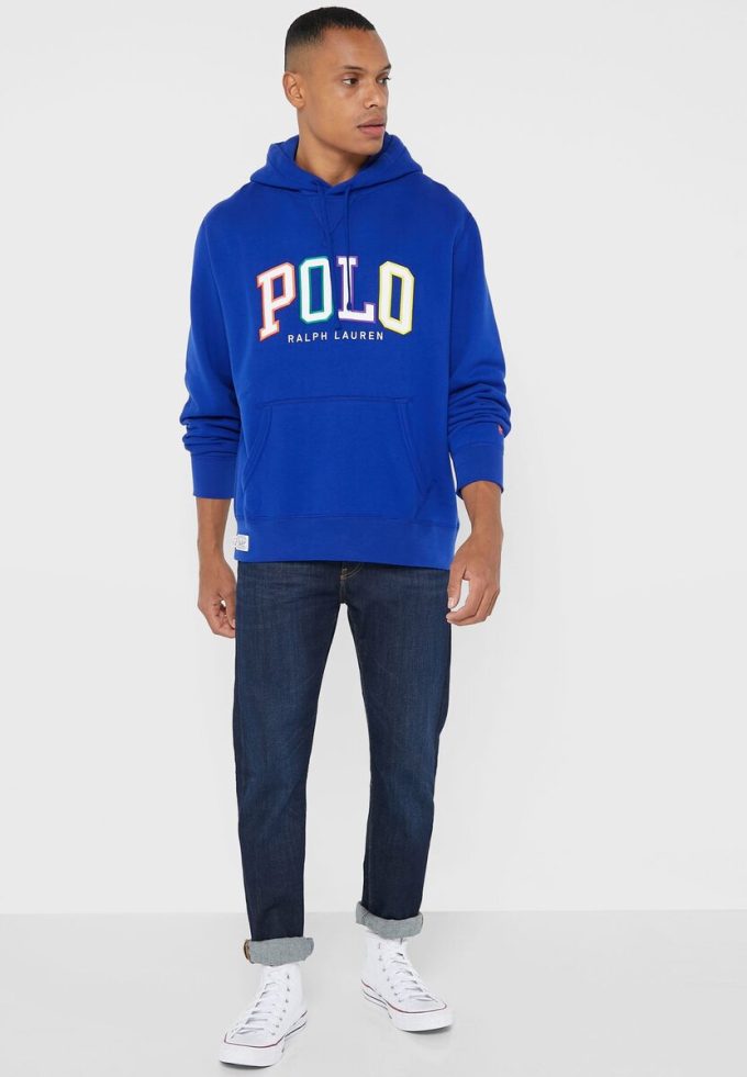 Hanorac albastru cu logo Ralph Lauren pentru bărbați