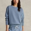 Hanorac albastru pentru femei Ralph Lauren din bumbac organic Hanorac albastru pentru femei Ralph Lauren din bumbac organic