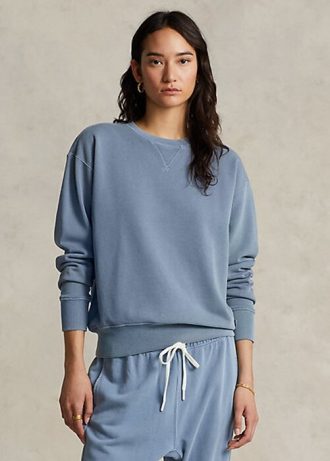 Hanorac albastru pentru femei Ralph Lauren din bumbac organic