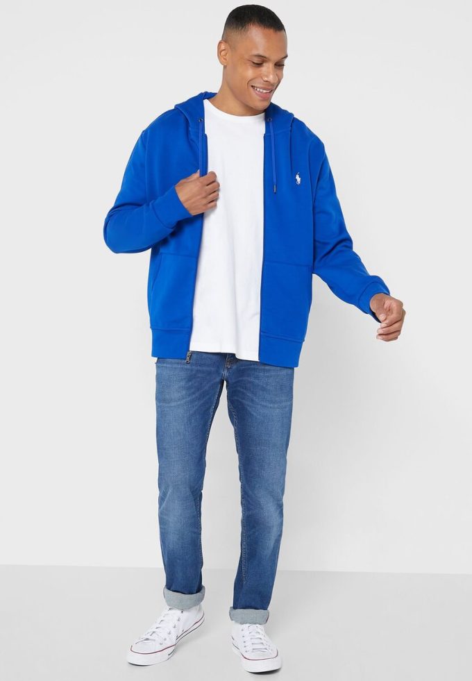 Hanorac albastru Ralph Lauren Essential pentru bărbați
