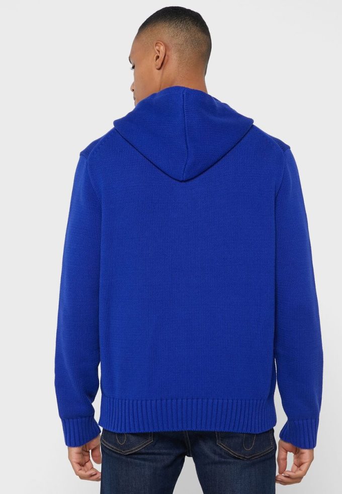 Hanorac cu capota cu grafic Ralph Lauren albastru pentru bărbați Hanorac cu capota cu grafic Ralph Lauren albastru pentru bărbați