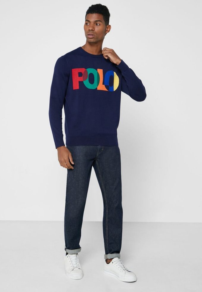 Hanorac cu logo Ralph Lauren pentru bărbați bleumarin Hanorac cu logo Ralph Lauren pentru bărbați bleumarin