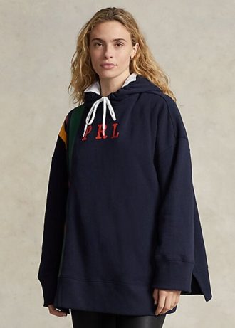 Hanorac cu logo Ralph Lauren pentru damă în dungi din fleece