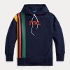 Hanorac cu logo Ralph Lauren pentru damă în dungi din fleece Hanorac cu logo Ralph Lauren pentru damă în dungi din fleece