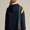 Hanorac cu logo Ralph Lauren pentru damă în dungi din fleece Hanorac cu logo Ralph Lauren pentru damă în dungi din fleece