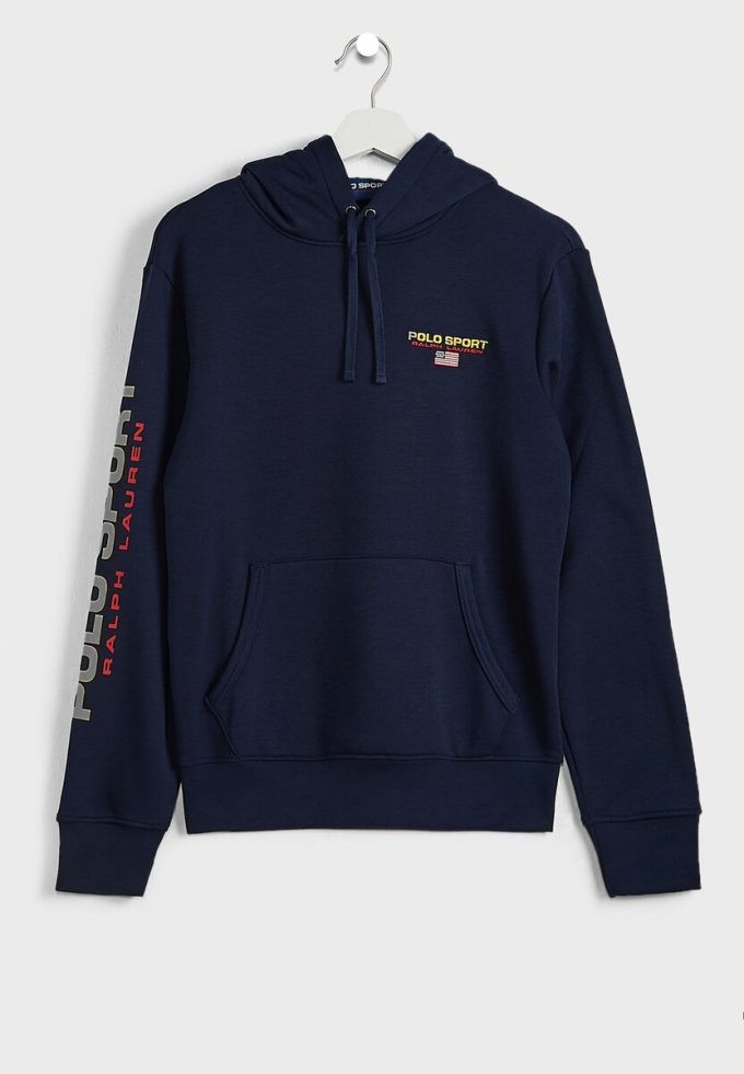 Hanorac cu mânecă cu logo Ralph Lauren pentru bărbați bleumarin