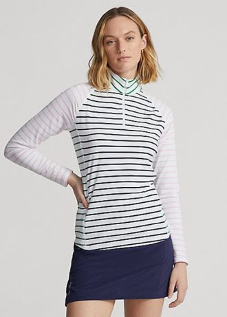 Hanorac din jerseu stretch cu dungi Ralph Lauren alb / bleumarin / roz