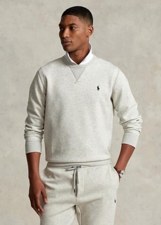 Hanorac gri pentru bărbați Ralph Lauren, cu tricot dublu