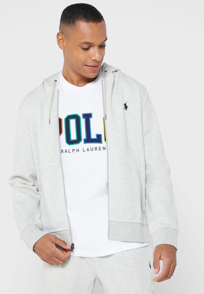 Hanorac gri Ralph Lauren Essential pentru bărbați Hanorac gri Ralph Lauren Essential pentru bărbați