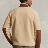 Hanorac maro pentru bărbați Ralph Lauren hibrid cu fermoar sfert Hanorac maro pentru bărbați Ralph Lauren hibrid cu fermoar sfert