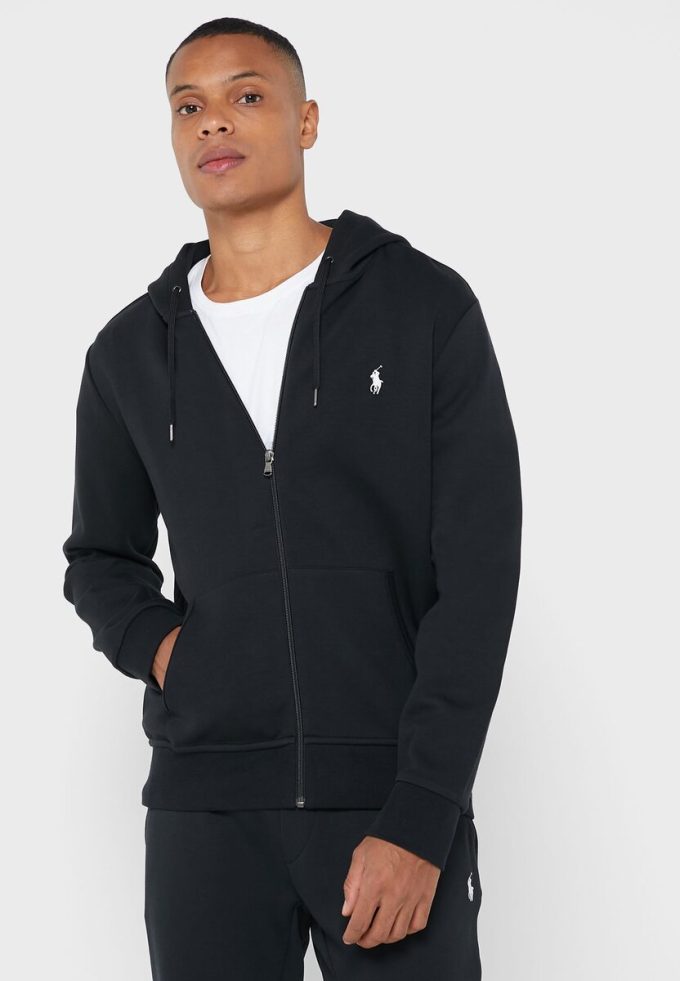 Hanorac negru Ralph Lauren Essential pentru bărbați Hanorac negru Ralph Lauren Essential pentru bărbați