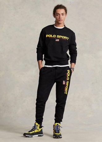 Hanorac negru Ralph Lauren Polo Sport Fleece pentru bărbați