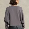 Hanorac oversize din fleece cu amestec stretch Ralph Lauren, gri închis, pentru femei