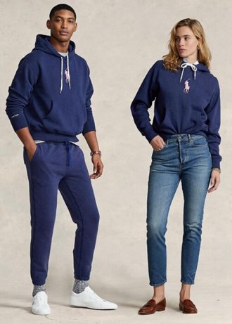 Hanorac pentru bărbați Ralph Lauren Pink PonyPink Pony Fleece pentru bărbați