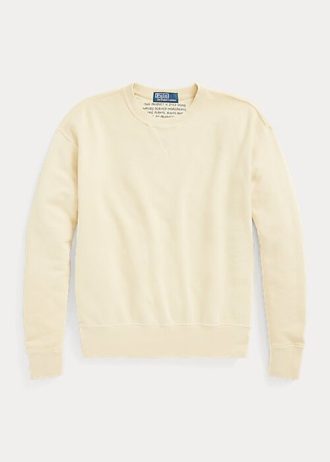 Hanorac pentru damă, galben deschis, din bumbac organic Ralph Lauren, cu gât crew