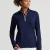 Hanorac pentru femei Ralph Lauren, din jerseu stretch, cu fermoar sfert