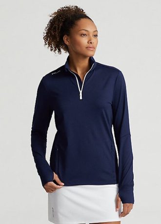 Hanorac pentru femei Ralph Lauren, din jerseu stretch, cu fermoar sfert