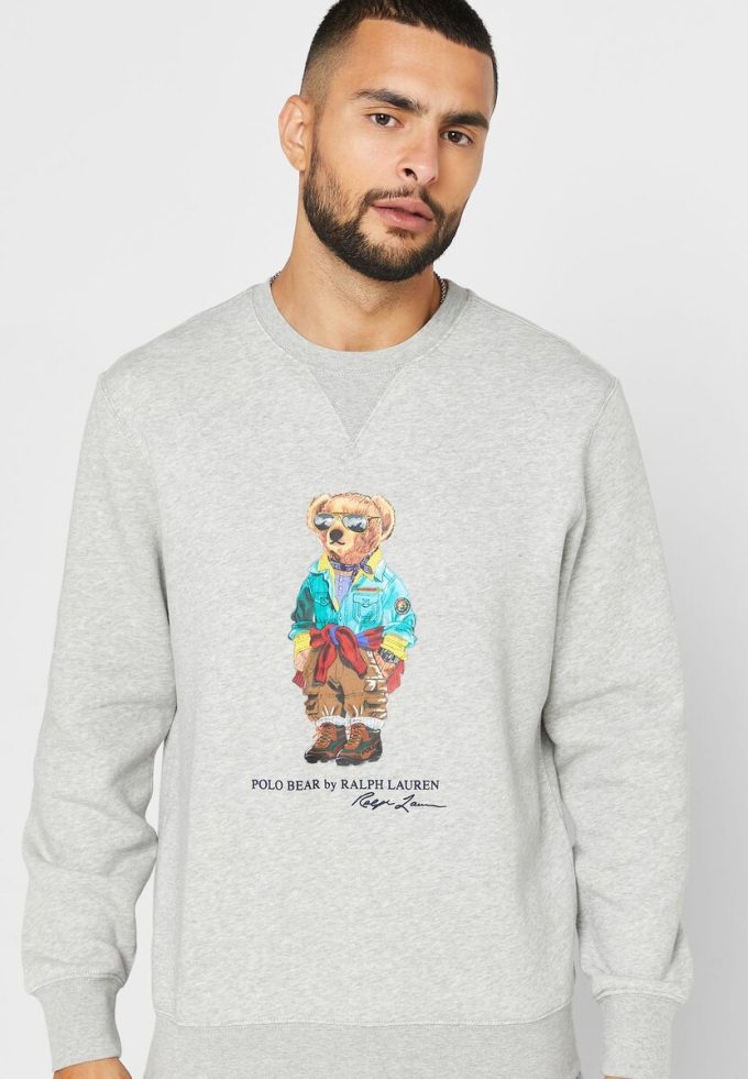 Hanorac Polo Bear cu imprimeu Ralph Lauren pentru bărbați gri