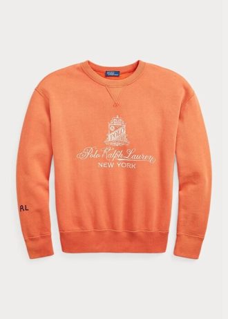 Hanorac portocaliu pentru femei Ralph Lauren Logo Graphic Fleece
