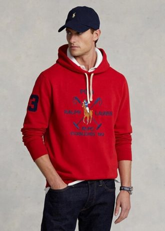 Hanorac roșu pentru bărbați Ralph Lauren Big Polo Crest Fleece