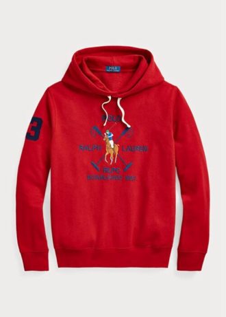 Hanorac roșu pentru bărbați Ralph Lauren Big Polo Crest Fleece