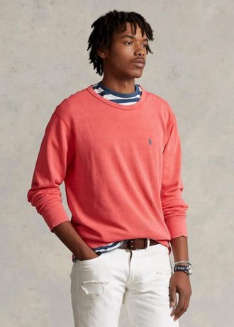 Hanorac roșu Ralph Lauren Spa Terry pentru bărbați